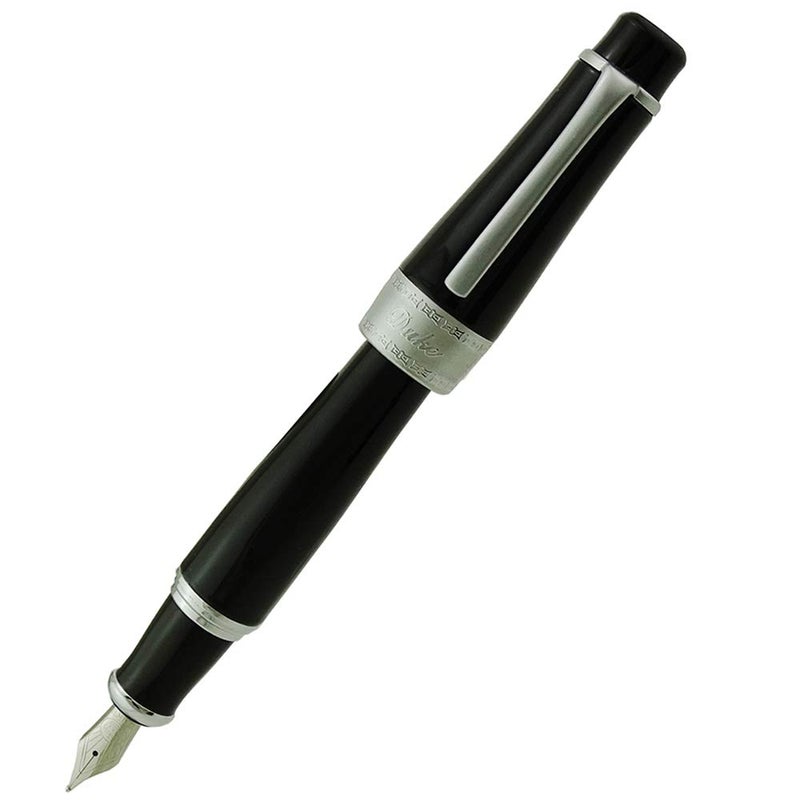 Asvine Duke Charlie Chaplin Fountain Pen Fine Nib, Unique Design Collection Black Heavy Pen with Pouch - Image 1